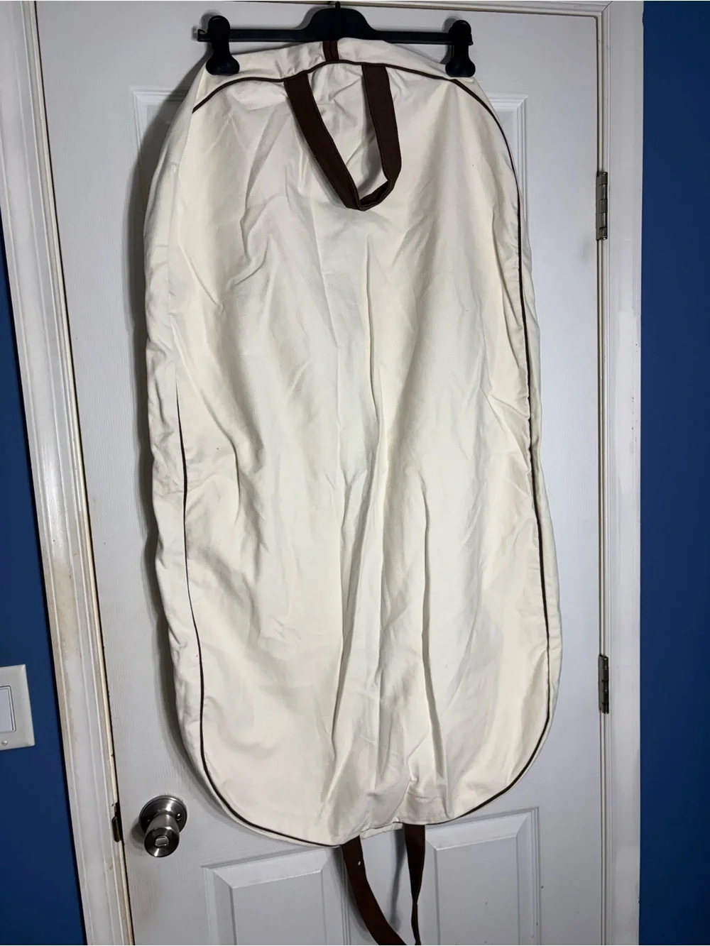Hermes Cream Garment Bag with Dark Trim